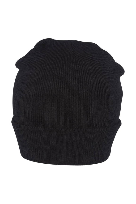 Men's Women's Winter Cuff Long Beanie - Black