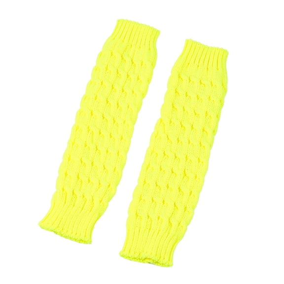 Men's and Women's Winter Knit Leg Warmers,Thickened Thermal Boot Toppers,Stretchable Cable Knit Sock Covers for Cold Weather, Cozy Foot and Ankle Protection for Boots, Unisex Winter Accessorie Yellow