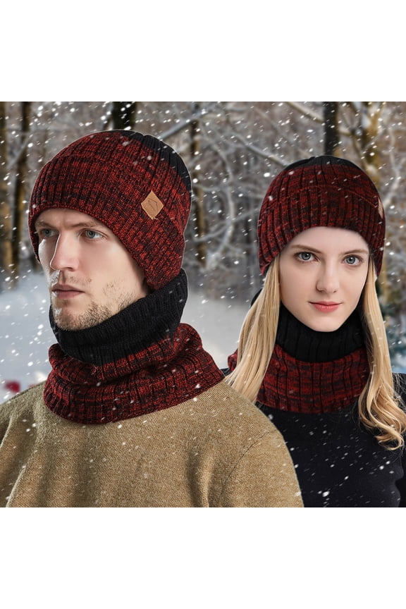 Men's And Women's Winter Knitted Windproof Hood Scarf Coif Winter Knit Hat Warm Hats For Adult Trooper Trapper Hat Thermal Retention Hat for Men Woodsman Hat Hats for Cold Weather Ear Warm Cap Trapper