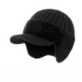 thumbnail image 1 of Men's Women's Winter Trapper Hat with Ear Flaps Warm Fleece Lined Knit Beanie Cold Weather 3 in 1 Windproof Ski Hunting Cap Outdoor Sports Headwear Gift, 1 of 4