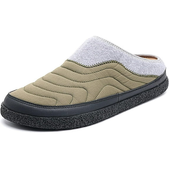 Men's Women's Winter Warm Slippers Waterproof Plush Lined Mules Slip On Indoor Outdoor House Shoes for Winter