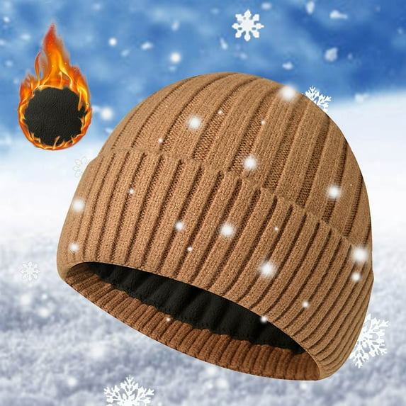 Men's And Women's Winter Windproof And Cold Hats Over Cold Hats Solid Color Warm Ear Woolen Hats Large Mens Snow Hat Heat Construction Hat Suitcase Travel Trapper Hat with Goggles Mad Hat Men Plaid