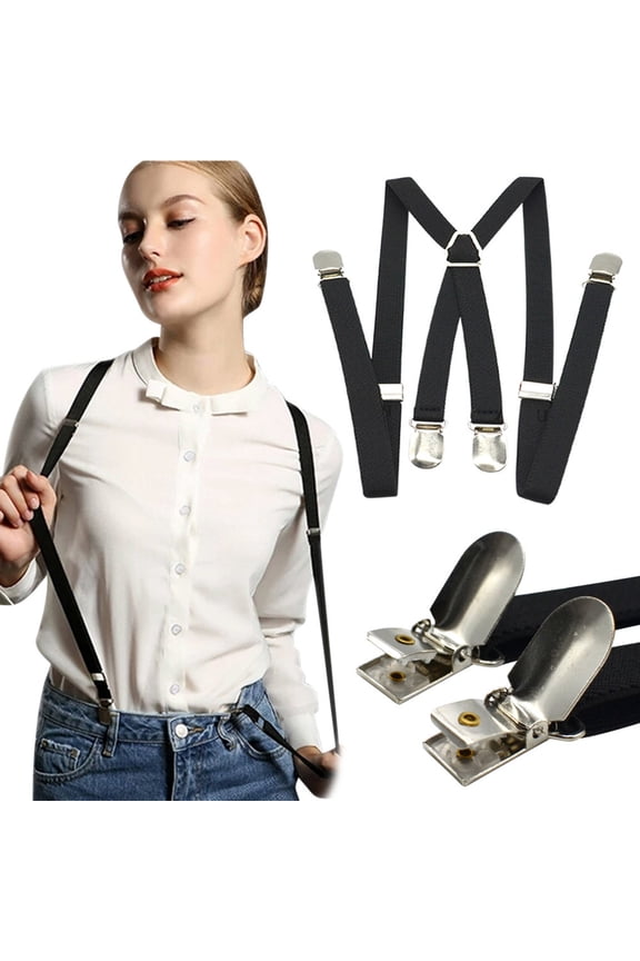 Men's & Women's X-Back Suspenders  0.6 Inch Wide Heavy Duty Elastic Braces  Adjustable Straps with Strong Metal Clips  for Trousers, Jeans & Formal Wear  One Size Fits Most