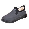 thumbnail image 1 of Men's Womens Fleece Lined Loafers Waterproof Winter Warm Slip On Sneakers Casual Plush Non Slip Ankle Snow Boots Gray Size 6, 1 of 7