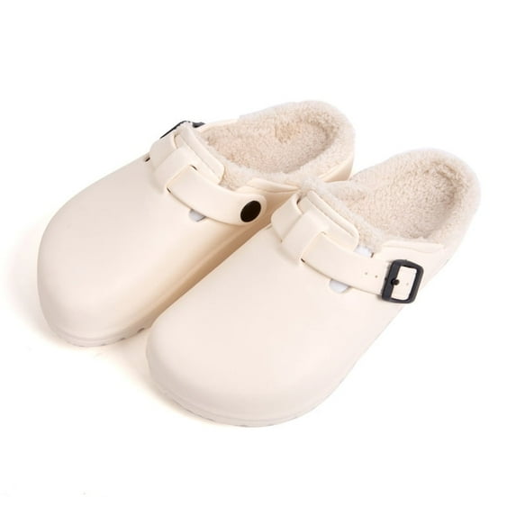 Men's Womens Lined Clogs Warm House Slippers Waterproof Slip on Garden Shoes Nurse Work Shoes Outdoor Indoor Mules