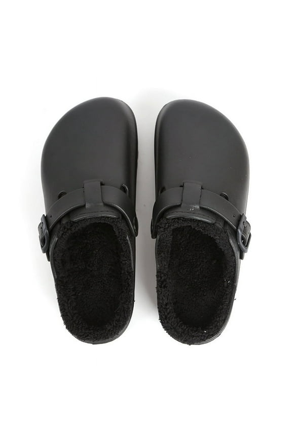 Men's Womens Lined Clogs Warm House Slippers Waterproof Slip on Garden Shoes Nurse Work Shoes Outdoor Indoor Mules