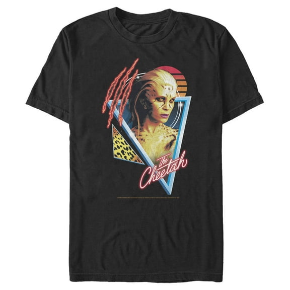 Men's Wonder Woman 1984 Cheetah Retro Triangle Graphic Tee Black Medium