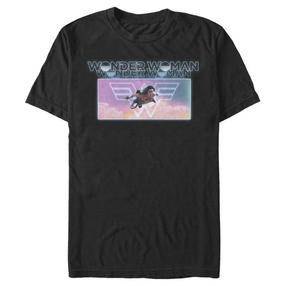 Men's Wonder Woman 1984 Fly in the Clouds  Graphic Tee Black Large