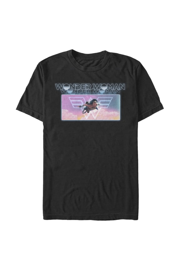 Men's Wonder Woman 1984 Fly in the Clouds  Graphic Tee Black Large