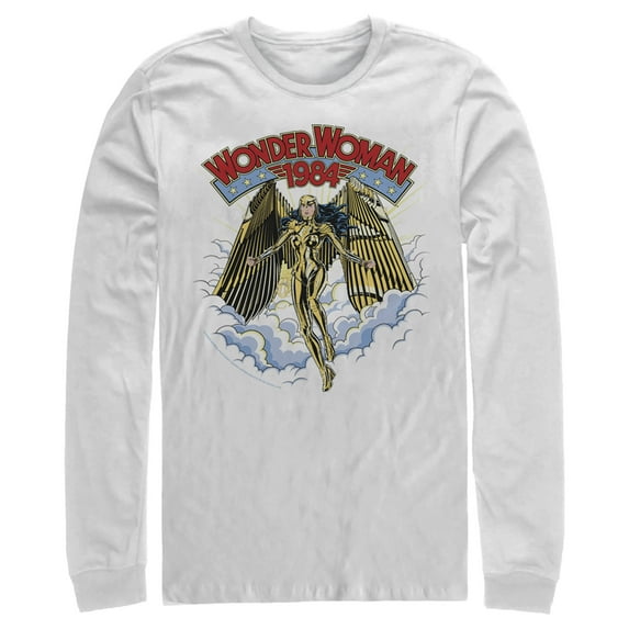 Men's Wonder Woman 1984 Golden Eagle Long Sleeve Shirt White Large