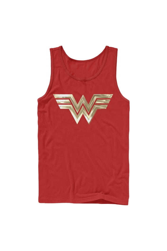 Men's Wonder Woman 1984 Metallic Logo Tank Top Red Large