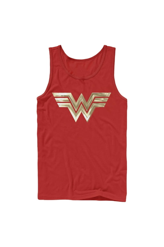 Men's Wonder Woman 1984 Metallic Logo Tank Top Red Small