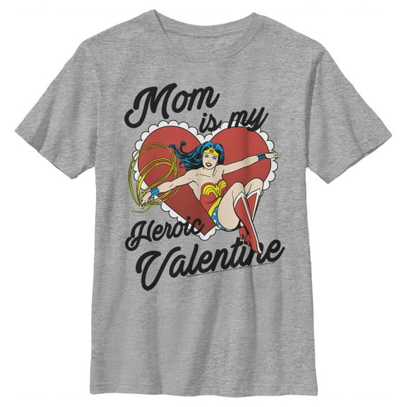 Men's Wonder Woman 1984 Mom Is My Heroic Valentine  Graphic Tee Athletic Heather 2X Large