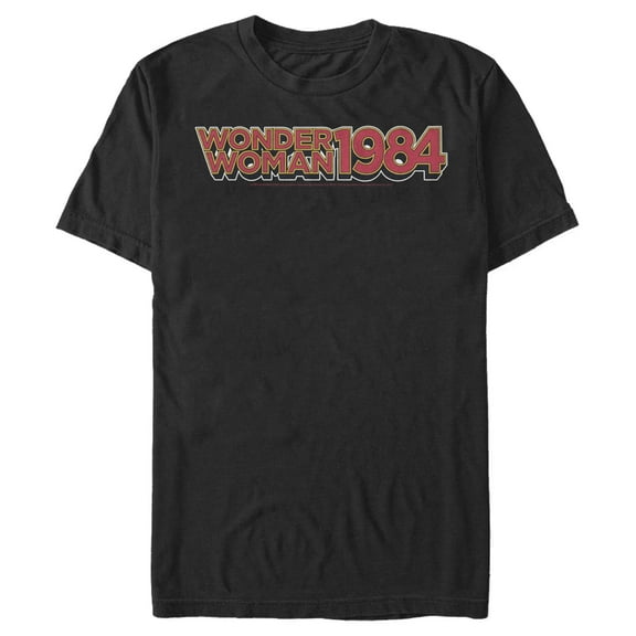 Men's Wonder Woman 1984 Retro WW Logo Graphic Tee Black X Large