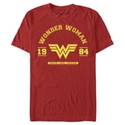 Mens Wonder Woman 1984 WW Collegiate Graphic Tee Red Large