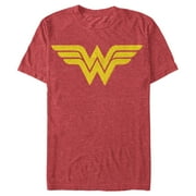 Men's Wonder Woman Distressed Classic Logo Graphic Tee Red Heather 2X Large
