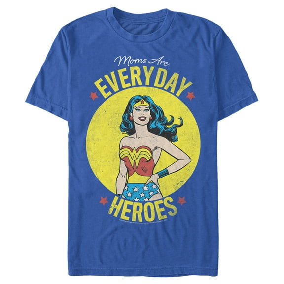 Men's Wonder Woman Moms Are Everyday Heroes Graphic Tee Royal Blue Medium