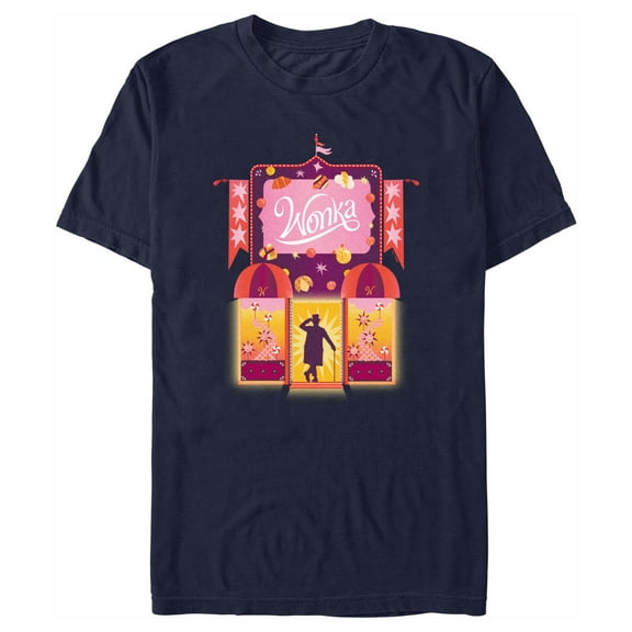 Men's Wonka Candy Factory Logo  Graphic Tee Navy Blue Large