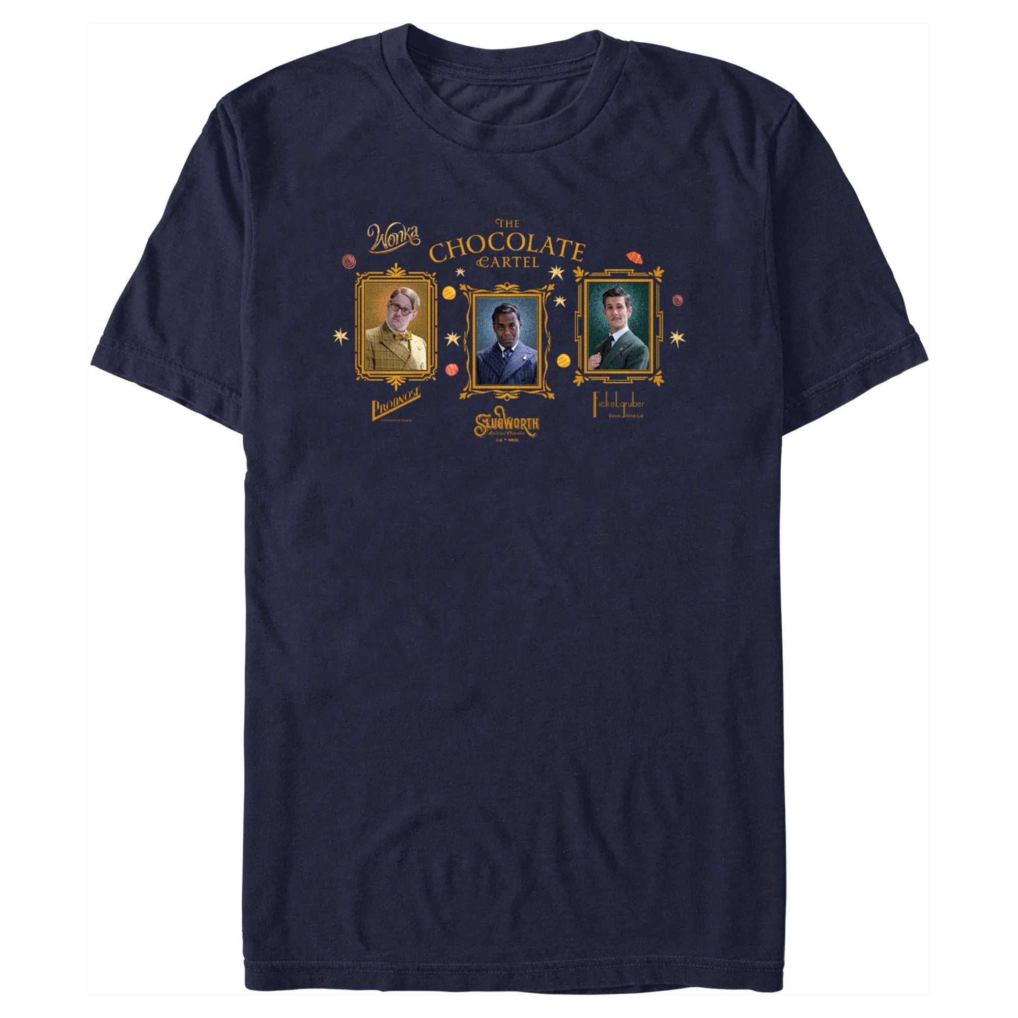 Men's Wonka The Chocolate Cartel Graphic Tee Navy Blue Medium