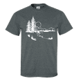 thumbnail image 1 of Men's Woodland Outdoors Mountain Scenic View Short Sleeve T-shirt-Heather Grey-5xl, 1 of 4