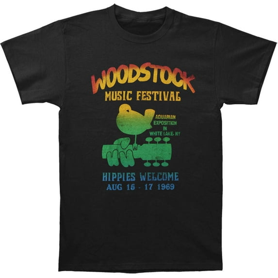 Men's Woodstock Music Festival Slim Fit T-shirt XX-Large Black