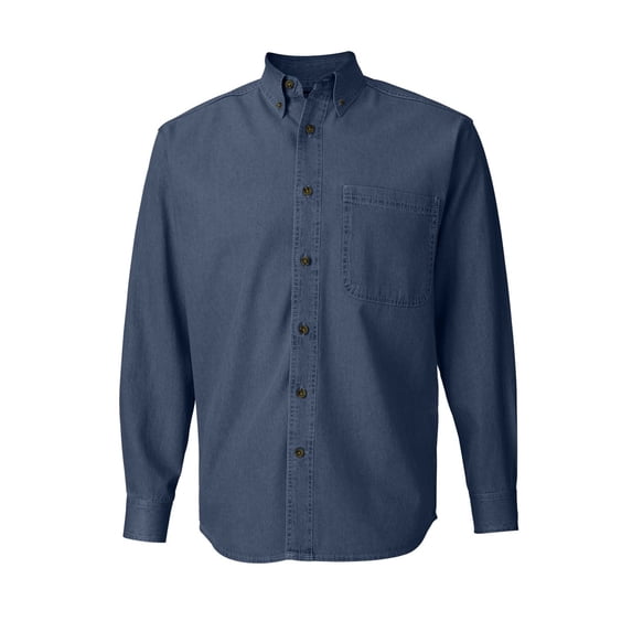 Men's Woodtone Buttons Pocket Denim Shirt, Style 3211