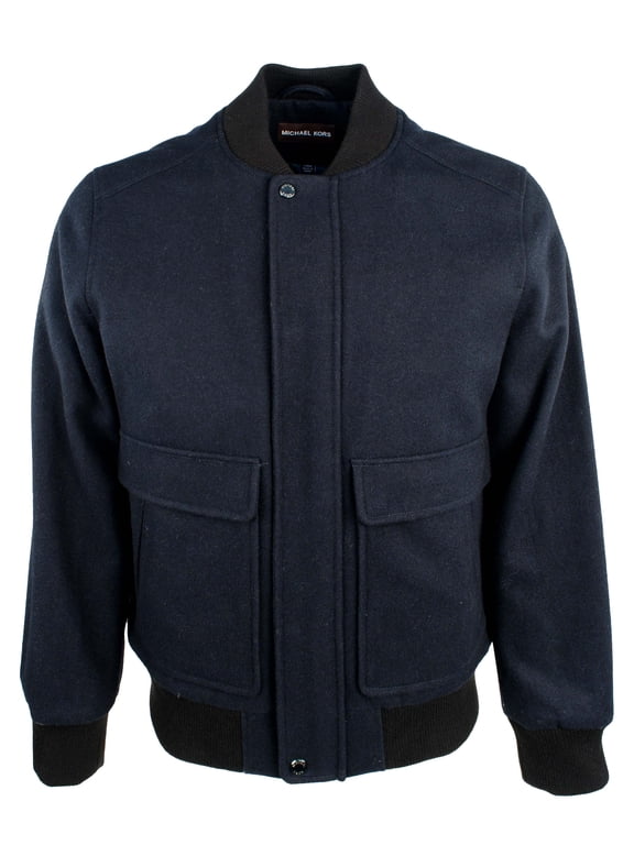 Men's Wool Blend Bomber Jacket-NH-L