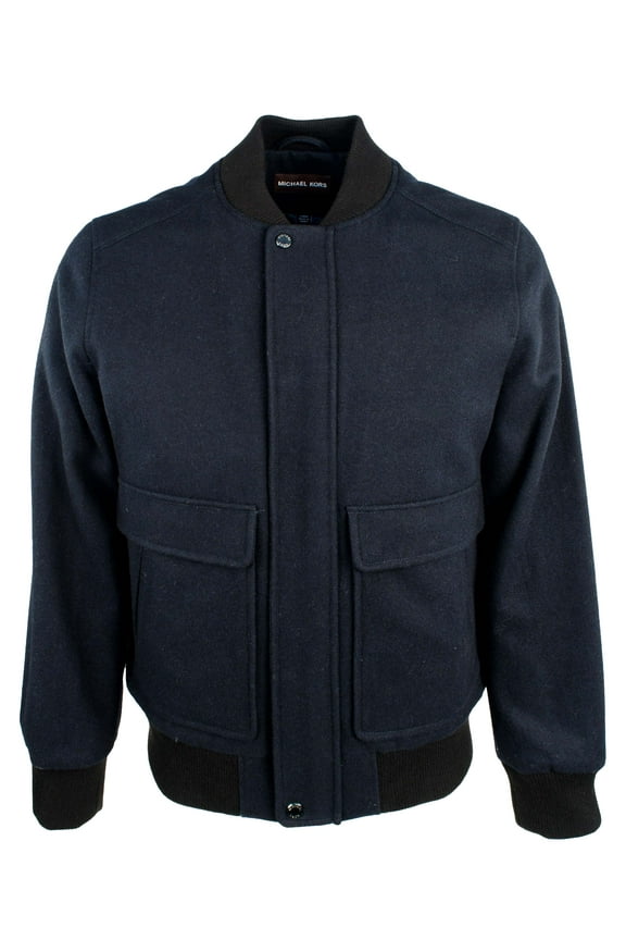 Men's Wool Blend Bomber Jacket-NH-S