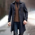 thumbnail image 1 of Men's Wool Blend Coat with Detachable Scarf and Multiple Pockets, Long Sleeve Trench Coat for Casual, Business, and Outdoor Wear, 1 of 8