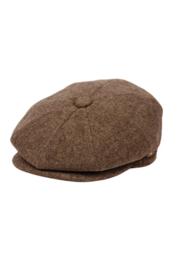 Men's Wool Blend Tweed Herringbone Newsboy Ivy Cap Snap Brim Gatsby Hat