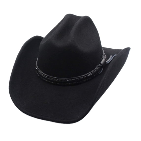 Men’s Wool Cowboy Hat Laramie Black Shapeable Western Felt Hats by Silver Canyon