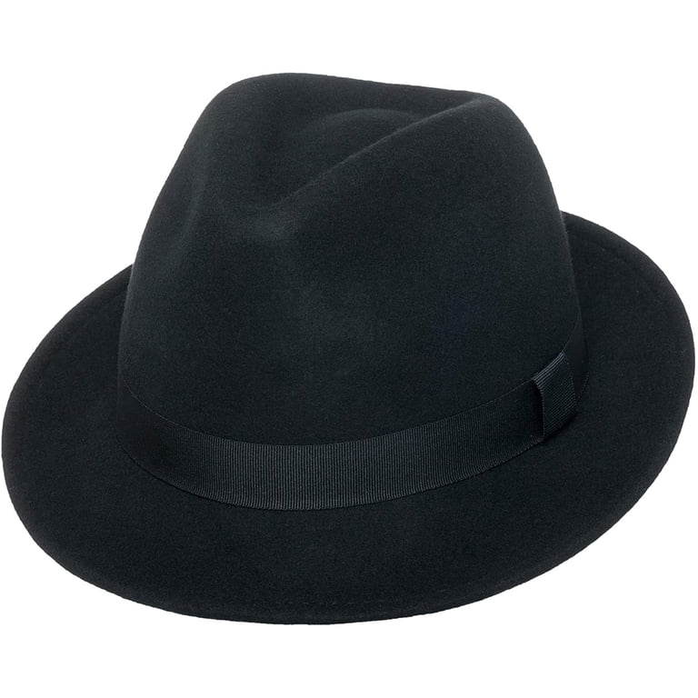 Men?s Wool Fedora Hat | York Black Crushable Snap Brim Wool  display picture 2