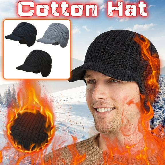 Men's Wool Hat under $5! Bzdzmqm Men's Thick Wool Winter Hat, Warm Knitted Beanie for Outdoor, Windproof Ear Protection Cap, Cold Weather Ski Mask, Sports Hiking Hunting Headwear