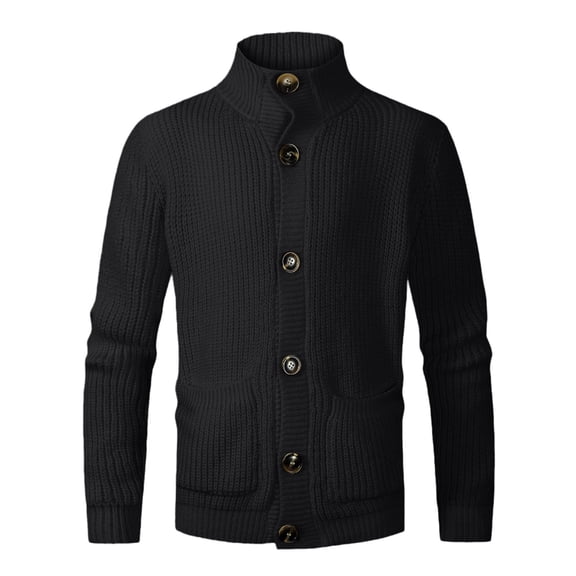 Men's Wool Knit Sweater Coat Fashionable Versatile Long Sleeve Cardigan Outerwear Comfortable Warm Winter Casual Style