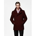 thumbnail image 1 of Men's Wool Peacoat Dark Burgundy Winter Coat Fashion Private Label, 1 of 1