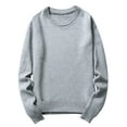 thumbnail image 1 of Men's Wool Sweater Coat Winter Warm Round Neck Pullover Casual Knit Top Soft Comfortable Stylish Versatile Layering, 1 of 2