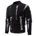 thumbnail image 1 of Men's Woolen Knitted Sweater Coat Warm Winter Patchwork Design Comfortable Casual Outwear, 1 of 1