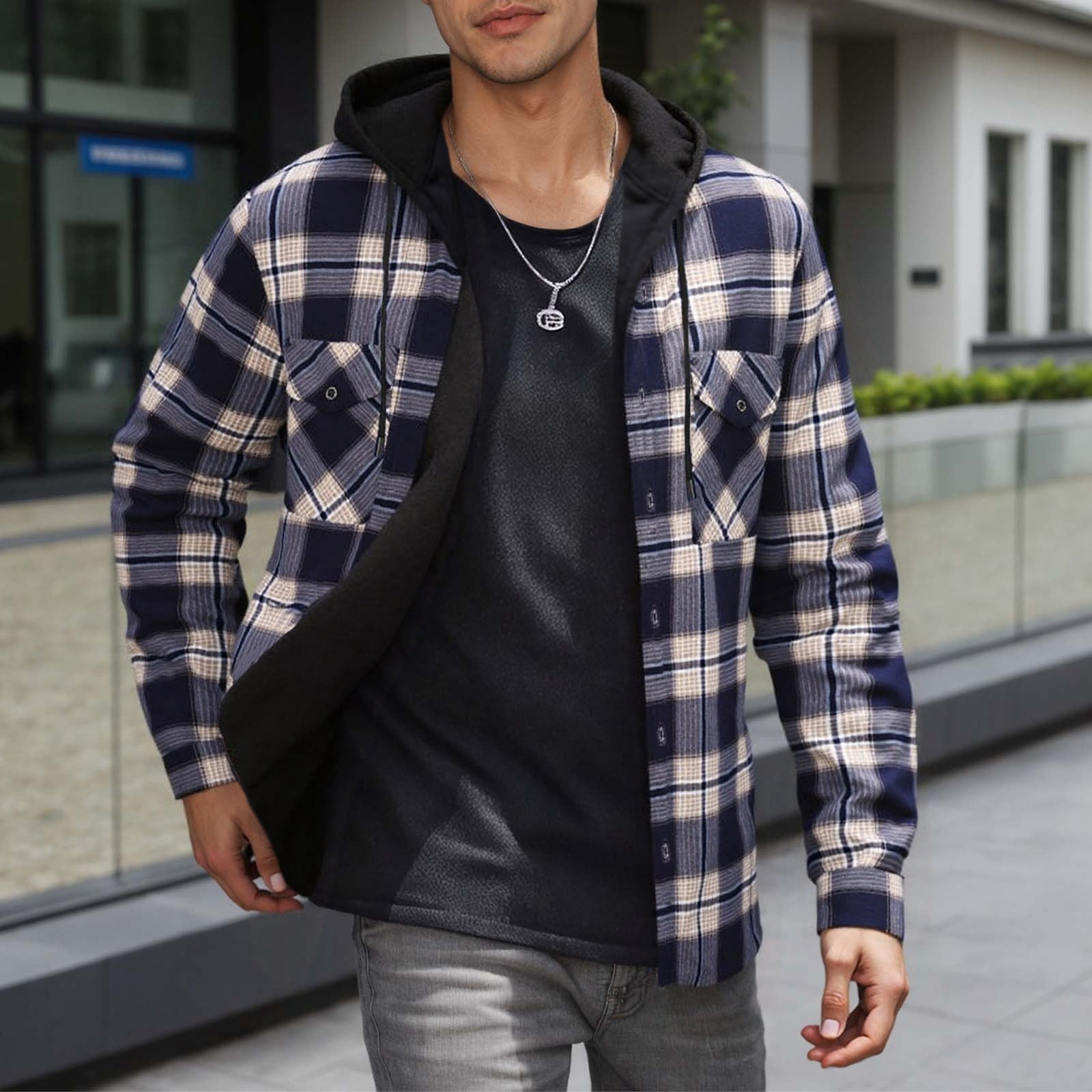 CTU Heren Sweatshirt Hoodies Lichtgewicht Geruit Jas Met Knoppen Lange Mouw Shirt Met Zak, Rood, XXL CTU Heren Sweatshirt Hoodies Lichtgewicht Geruit Jas Met Knoppen Lange Mouw Shirt Met Zak, Rood, XXL