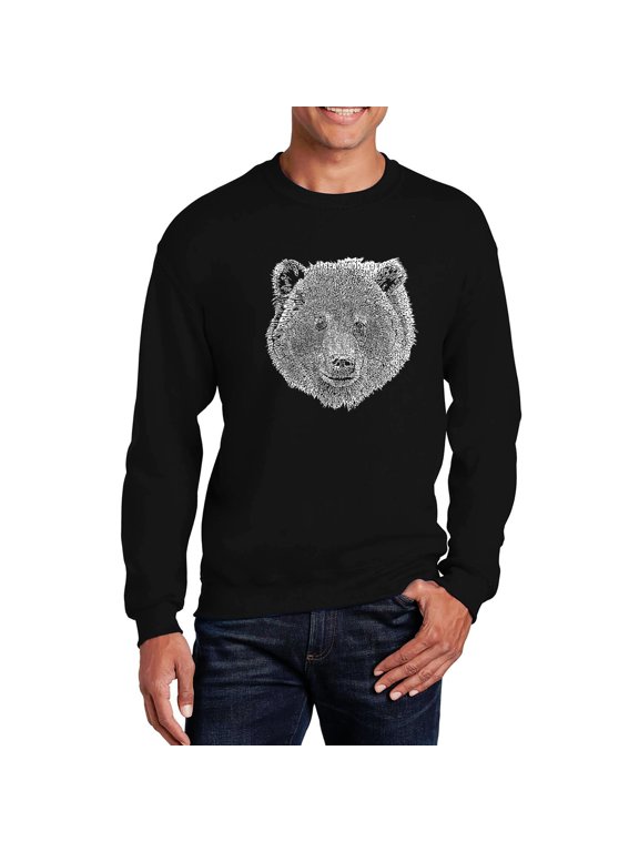 Men's Word Art Crewneck Sweatshirt - Bear Face