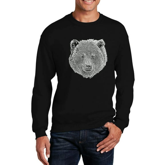 Men's Word Art Crewneck Sweatshirt - Bear Face