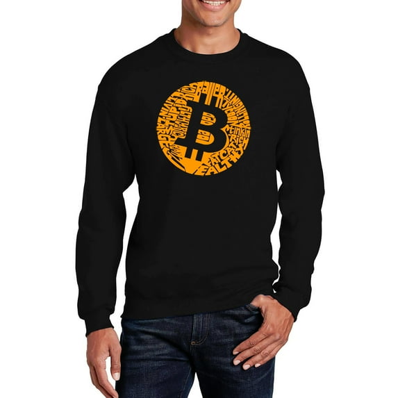 Men's Word Art Crewneck Sweatshirt - Bitcoin