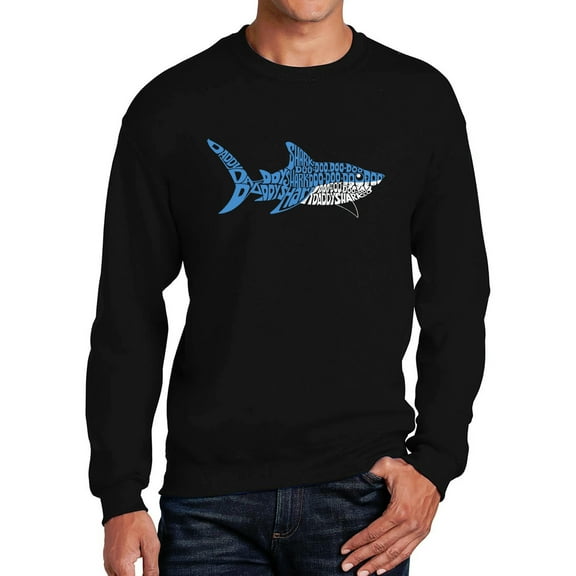 Men's Word Art Crewneck Sweatshirt - Daddy Shark