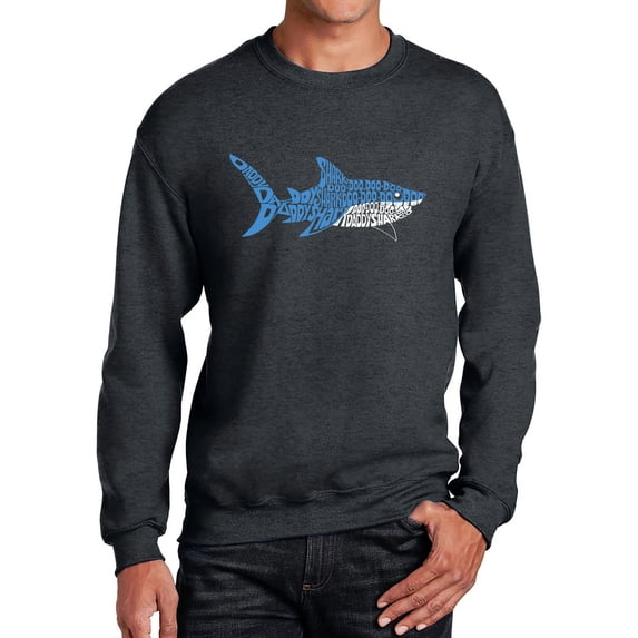Men's Word Art Crewneck Sweatshirt - Daddy Shark