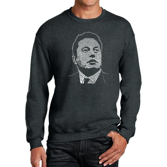 Men's Word Art Crewneck Sweatshirt - Elon Musk