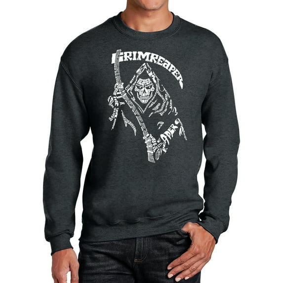 Men's Word Art Crewneck Sweatshirt - Grim Reaper
