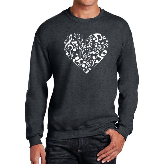 Men's Word Art Crewneck Sweatshirt - Heart Notes