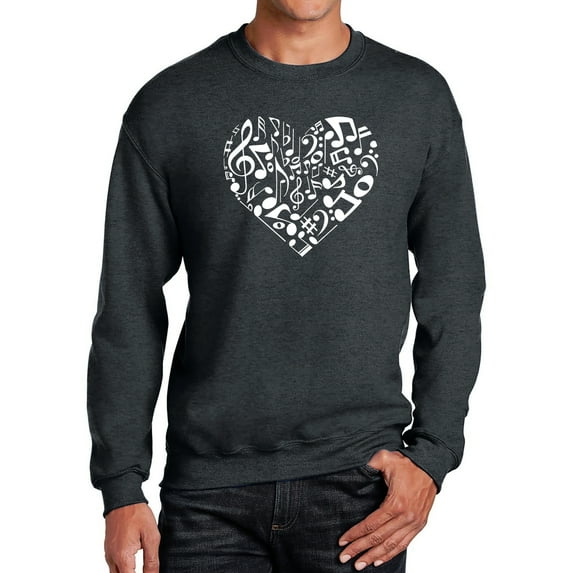 Men's Word Art Crewneck Sweatshirt - Heart Notes