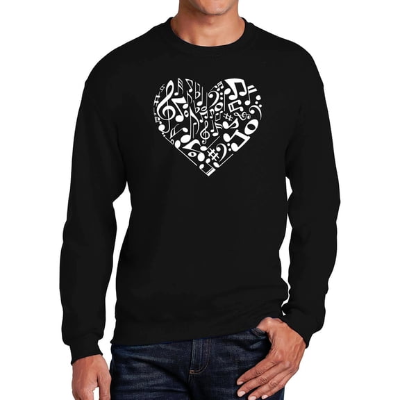 Men's Word Art Crewneck Sweatshirt - Heart Notes
