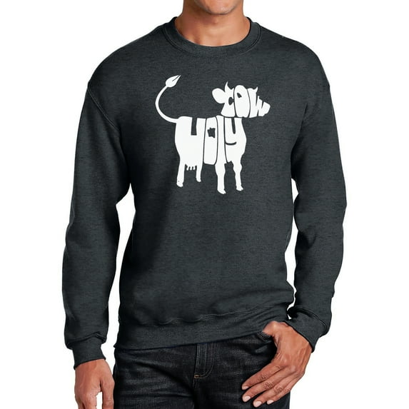 Men's Word Art Crewneck Sweatshirt - Holy Cow