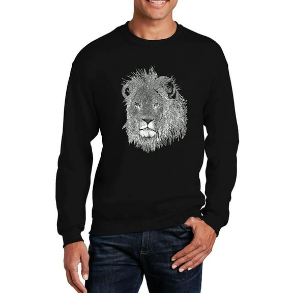 Men's Word Art Crewneck Sweatshirt - Lion